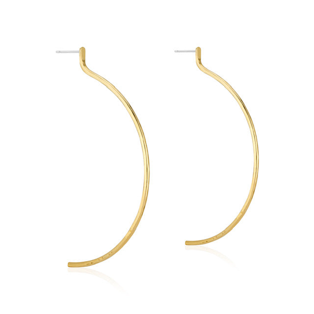 BRASS CRESCENT HOOPS