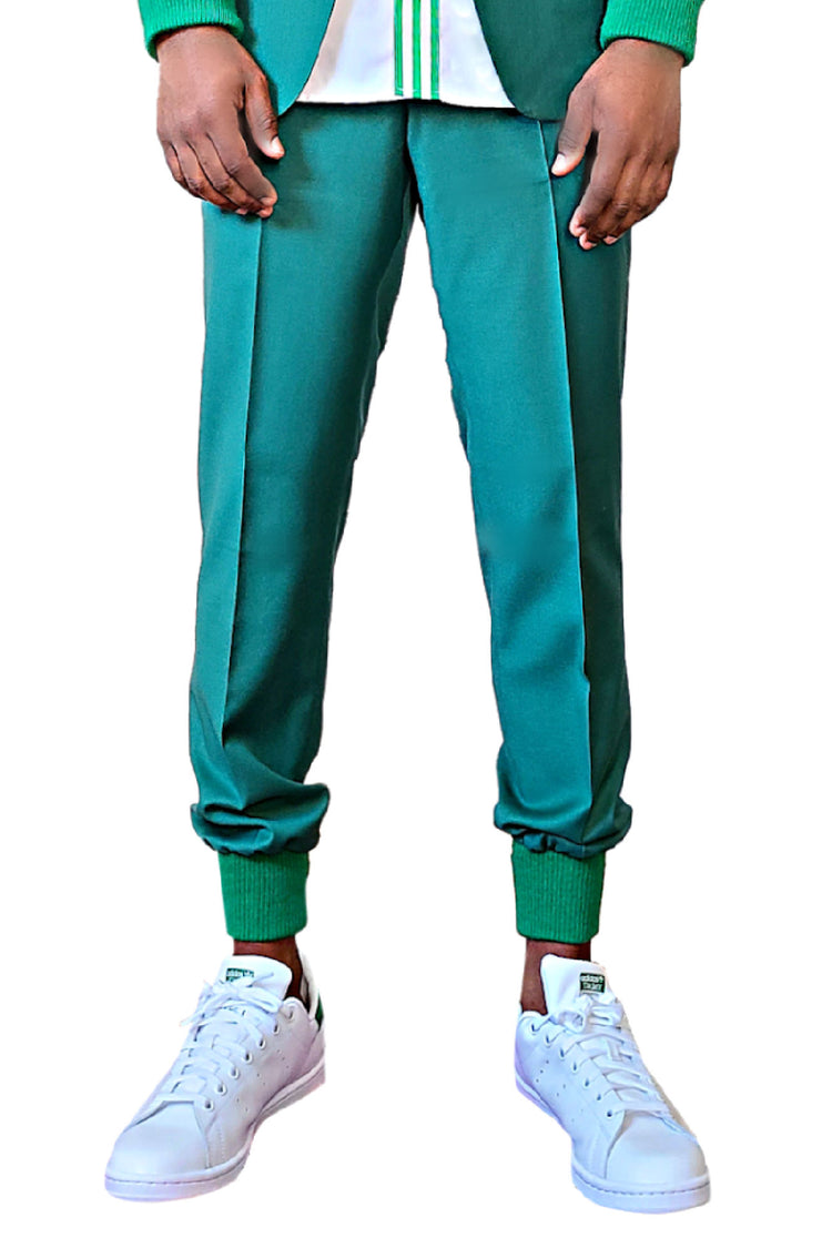 Kelly Green Rib Hem Trouser